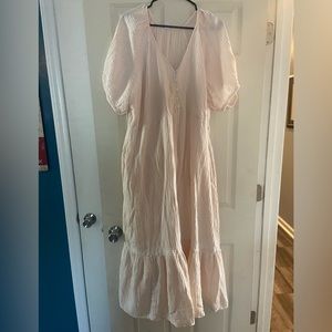 V neck Maxie dress with embroidery